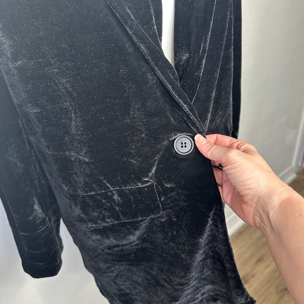 NWT Endless Rose Black Velvet Blazer Jacket Women’s XS Longline - Picture 3 of 16